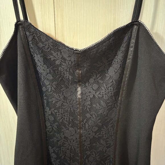 Vintage French Bodycon Dress, Black with Lace Detail, Sz 40/ US 8 - Picture 4 of 6